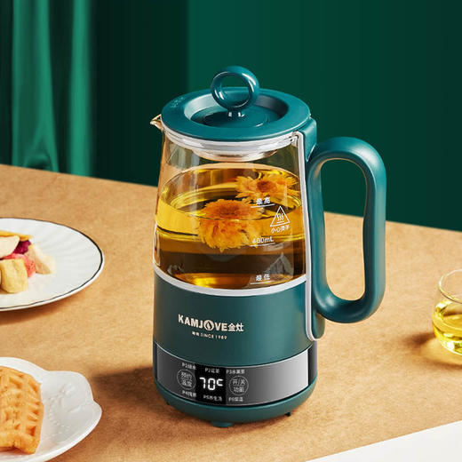 金灶多功能mini便携小型多功能养生壶0.6L（墨绿色）办公室个人煮茶壶HT-005 商品图4