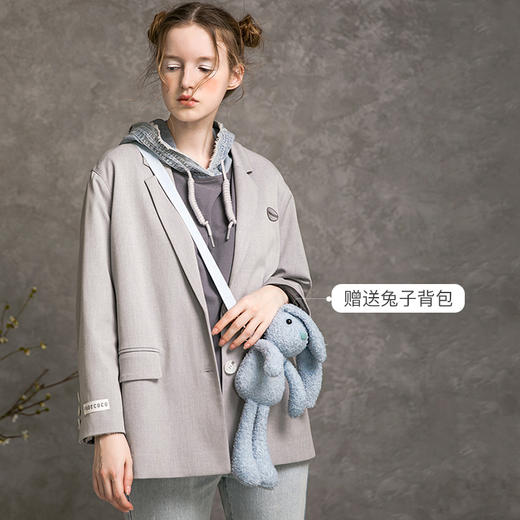Famecoco范可儿休闲西装女外套宽松西服F216AW003 商品图3