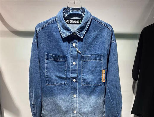 310105502 坚持我的/jasonwood 2021年秋季新款 男士牛仔休闲衬衫 商品图0