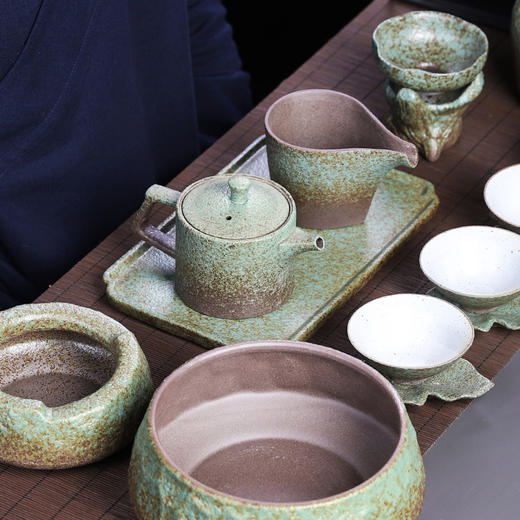 日式粗陶茶壶陶壶复古功夫茶具泡茶壶单壶西施壶家用办公简约锤纹 商品图3