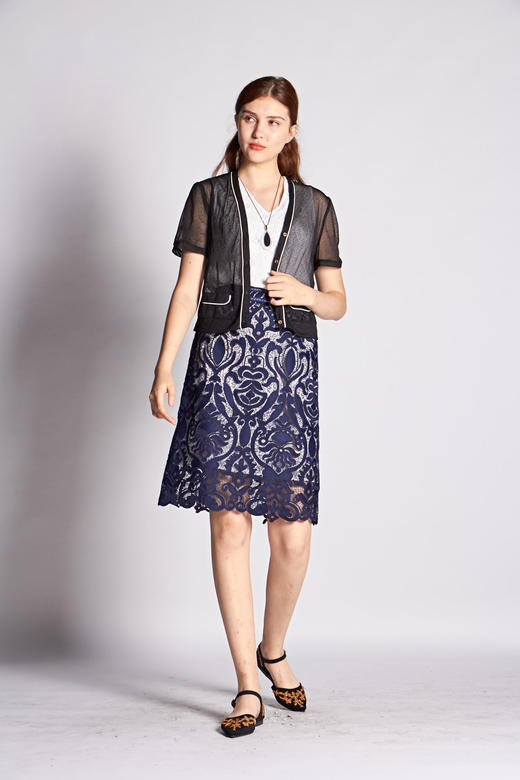 【伯妮斯茵】2B6342--蓝色半裙-《雨中美景》 商品图1