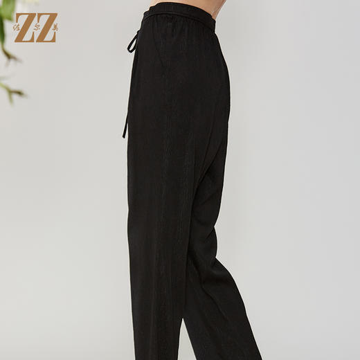 佐尔美夏季真丝薄款桑蚕丝休闲长裤松紧腰E12KS55 商品图0