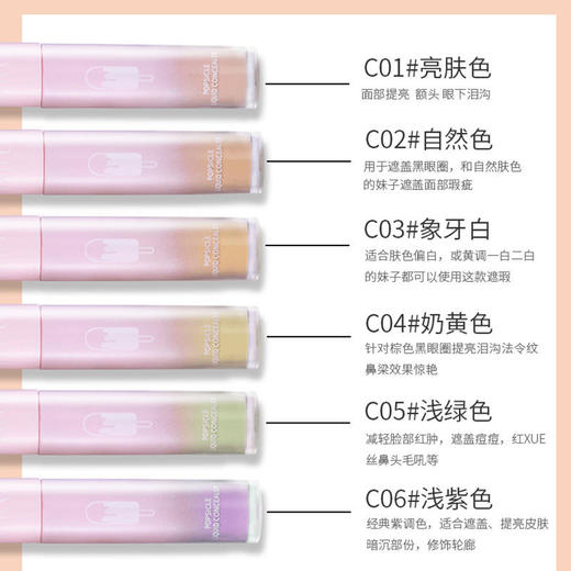 网红同款遮瑕液膏遮盖斑点痘印黑眼圈雀斑防水不卡粉唇部打底脸部 商品图6