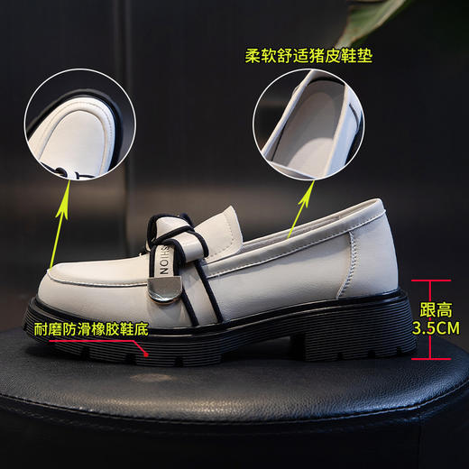 头层牛皮玛丽珍鞋新款休闲粗跟真皮鞋一脚蹬鞋ML8978 商品图3