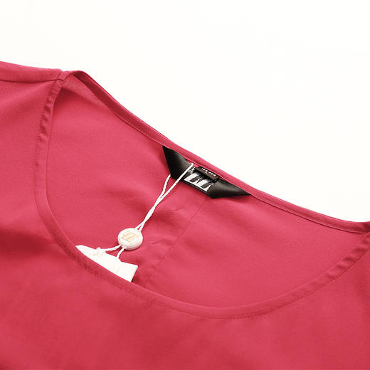 佐尔美夏季新款真丝圆领拼接纯色修身显瘦桑蚕丝连衣裙E02LS63 商品图1