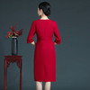 上海旗袍厂ZY-Q5756秋冬新款欧美风时尚简约年轻妈妈装大码七分袖连衣裙 商品缩略图3