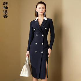 JG193926T1XC颈袖添香季时尚ol职场装气质收腰显瘦包臀职场正装女连衣裙