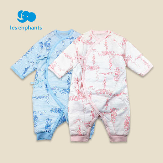 丽婴房-内衣类（冬）B8系带连身装 N绗棉彩色经典小象 商品图0