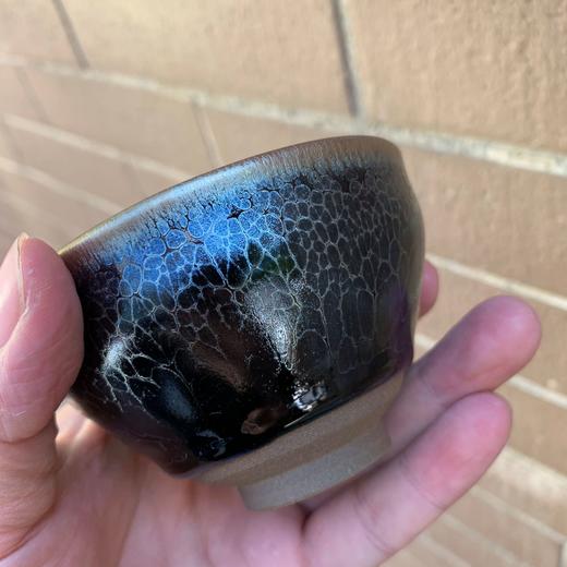 建阳建盏原矿铁胎蓝龙麟茶碗油滴功夫茶杯茶盏主人杯品茗杯 商品图2