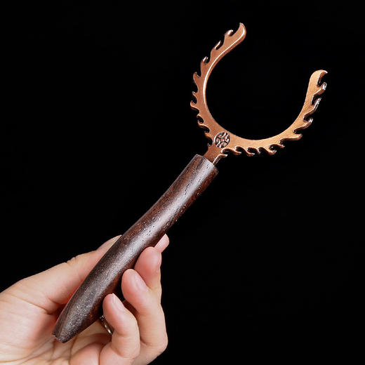 道六君子整套装黑檀实木功夫茶具配件禅意铜窗花家用6件套简约 商品图3