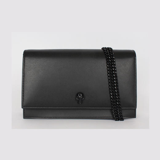 ALEXANDER MCQUEEN 亚历山大麦昆 中号链条Skull 女单肩包 黑色 630266 1CW0V 1000 商品图0