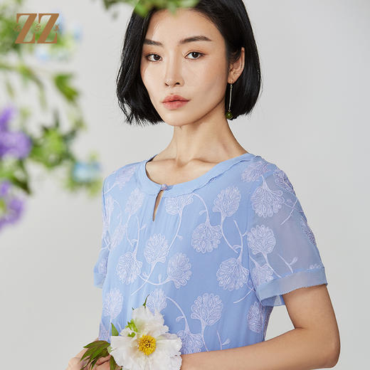 佐尔美夏季新款桑蚕丝连衣裙E02LS57 商品图2