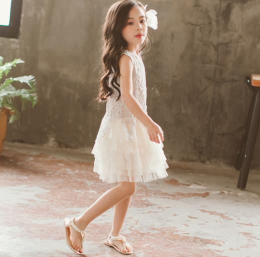 【母婴】夏季童裙表演舞蹈儿童公主裙蕾丝女童连衣裙 商品图2