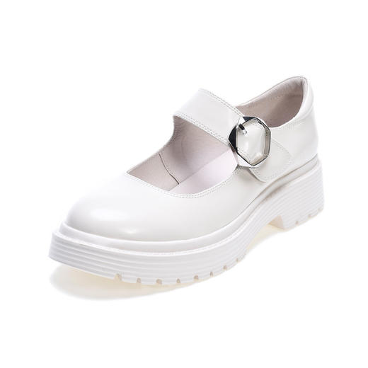 西村名物2021秋季季新款漆皮玛丽珍女鞋厚底松糕鞋女单鞋小皮鞋子X20CE30111 商品图1