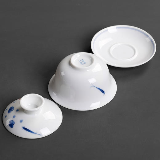 陶瓷单个手抓盖碗日式小号家用手绘三才青花瓷功夫茶具泡茶碗茶杯 商品图4