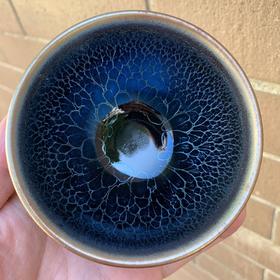 建阳建盏原矿铁胎蓝龙麟茶碗油滴功夫茶杯茶盏主人杯品茗杯