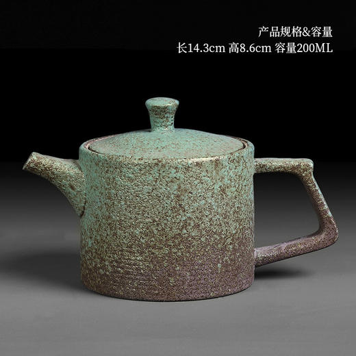 日式粗陶茶壶陶壶复古功夫茶具泡茶壶单壶西施壶家用办公简约锤纹 商品图4