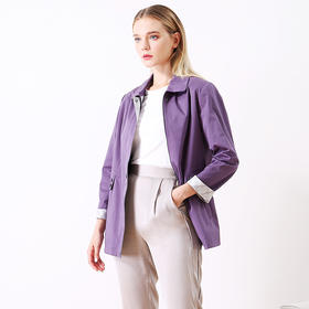 佐尔美秋季新款休闲宽松韩版宽纯色外套女E01FD07