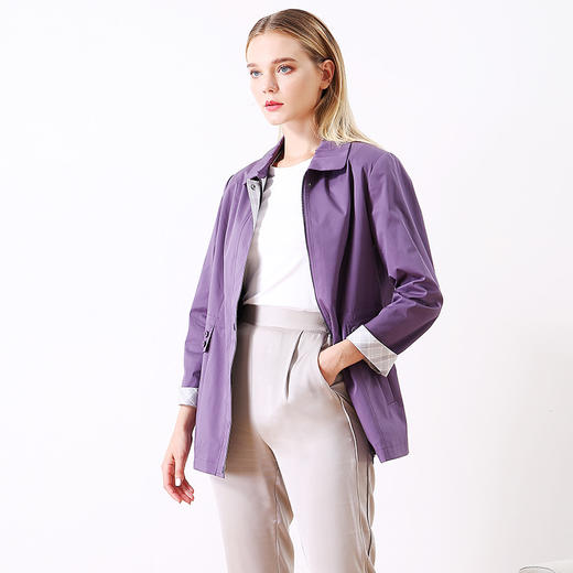 佐尔美秋季新款休闲宽松韩版宽纯色外套女E01FD07 商品图0