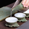 茶杯创意粗陶茶杯茶托陶瓷隔热杯托功夫茶具茶道零配件禅意 商品缩略图2