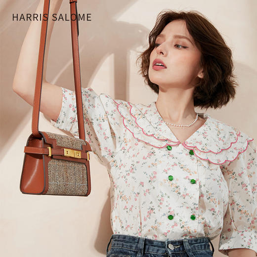 Harris Salome凯莉粗花呢格英伦单肩斜挎包 商品图2