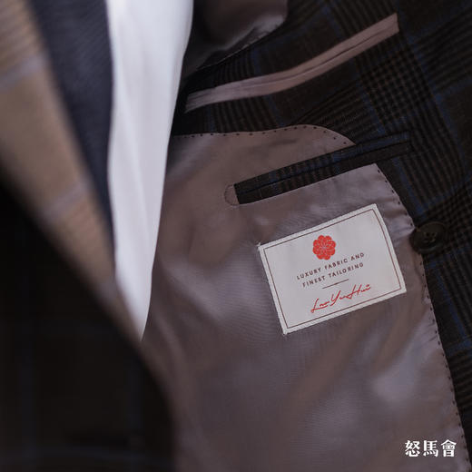 Merino Brothers Jacket 澳洲美丽诺羊毛棕色格纹全麻衬单西 商品图9