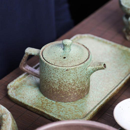 日式粗陶茶壶陶壶复古功夫茶具泡茶壶单壶西施壶家用办公简约锤纹 商品图0