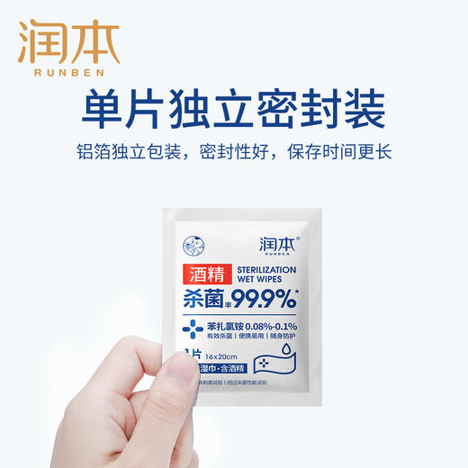 【品牌直发】润本酒精消毒棉片  独立包装 方便携带 商品图3
