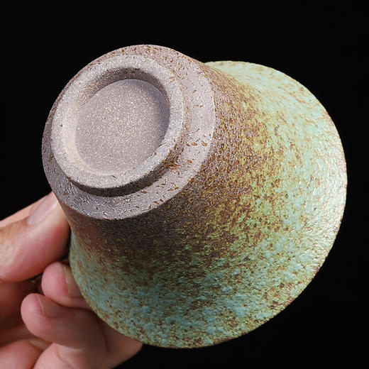 粗陶三才杯盖碗小号茶碗茶具功夫复古茶道茶杯粗陶泡茶碗日式 商品图3