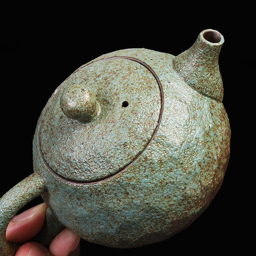 日式粗陶茶壶陶壶复古功夫茶具泡茶壶单壶西施壶家用办公简约锤纹 商品图2