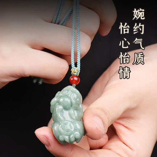 【碧绿翡翠貔貅挂件】带证书 商品图3