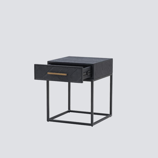 NS家居nsfurniture木制铁艺床头柜抽屉储物边几NSST-HL5120-1-RK 商品图3