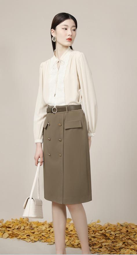 宝卡纳2021秋季新品绿色半裙 商品图0