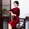 上海旗袍厂ZY-Q5576秋装新款端庄大气水滴领旗袍连衣裙中国风修身大码女装 商品缩略图3
