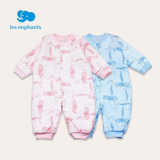 丽婴房内衣婴儿冬款男女纯棉加厚棉保暖开襟连体棉袄 商品图0