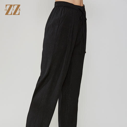 佐尔美夏季真丝薄款桑蚕丝休闲长裤松紧腰E12KS55 商品图1