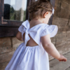 【童装】新款女童连衣裙宝宝棉麻纯色童裙蝴蝶结公主裙蓬蓬裙欧美童装 商品缩略图3