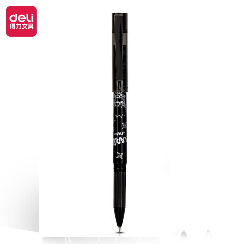 得力火影忍者速干学生中性笔0.5mmST头(黑)A577