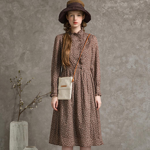 famecoco范可儿碎花连衣裙女士秋纯棉仙女长裙F216FA003 商品图0