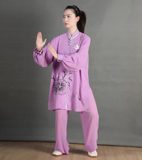 【披风款】新款藤紫色手绘款太极服【2件套/3件套】