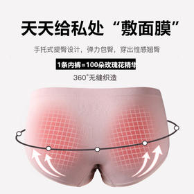 【一条内裤=100朵玫瑰精华】玫瑰精华内裤5条礼盒装，无痕裸感，石墨烯导湿，舒适不勒❗️女士内裤伴手礼新年礼盒年货礼盒