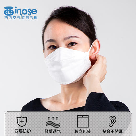 西西空气KN95口罩M10 （3只装/12只装）四层防护阻隔 自清洁可重复使用 拒绝污染 守护健康 商品图5