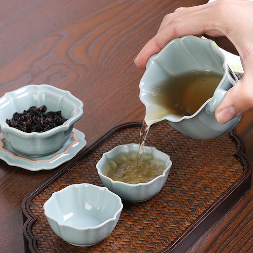 汝窑快客杯一壶两杯二人旅行茶具套装便携包车载户外旅游功夫茶杯 商品图2