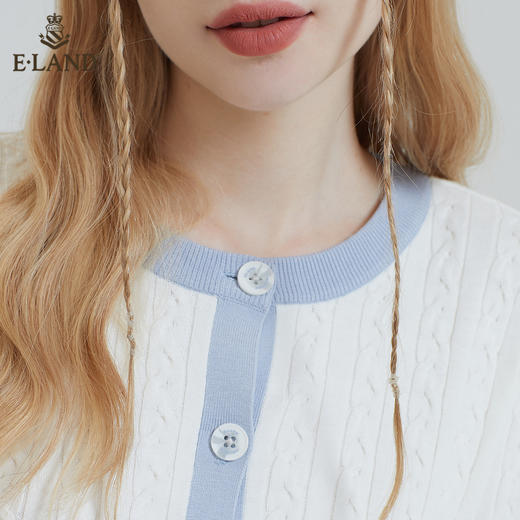 衣恋	学院甜美简约弹力针织长袖开衫 EECKB38C1C 商品图3
