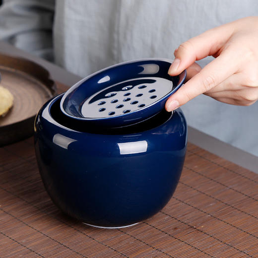 水盂带盖茶洗禅意日式家用简约陶瓷茶具配件小号废水茶渣桶建水洗 商品图2