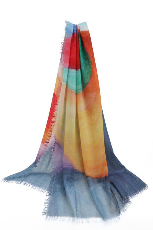  羊绒印花艺术披肩王孙游系列 SJF93P579D 商品图0