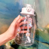 【双饮带吸管水瓶】可爱学生水壶居家日用餐饮用具塑料大容量布丁水杯子女 商品缩略图6