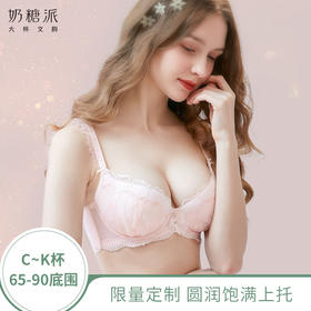大罩杯秘密花园秋冬刺绣圆润饱满上托侧收透气大胸内衣女