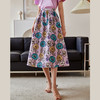 欧芮儿紫色半身裙2021新款夏高腰显瘦手绘印花设计感优雅A字伞裙 商品缩略图1