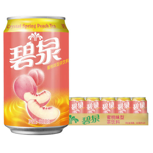 屈臣氏|碧泉蜜桃茶饮料 港式地道茶饮 茶味浓郁果味清香 330ml*24罐 整箱装 商品图0